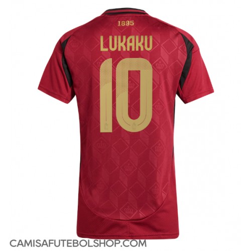 Camisa de time de futebol Bélgica Romelu Lukaku #10 Replicas 1º Equipamento Feminina Europeu 2024 Manga Curta